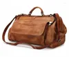 Duffel Bags Real Luxury Fashion Handbags Men Male Leather Duffle For Business Flights 45cm Travel Bag Genuine Designer