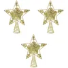 Décorations de Noël 3pcs Star Tree Topper Metal Hallow Xmas Decoration