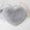 Purses peach heart bag rabbit hair cute love women's hand heart-shaped Plush women