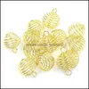 Charms Hollowing Out Elastic Charms Sieraden Lantaarn Ball Gold Gold Men Women Accessoires Spring Balls Parts Drop levering 2022 Zoek DHW9P