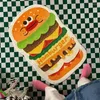 Tapis drôle paillasson Hamburger tapis 3D géant Burger tapis en peluche couverture restauration rapide créatif flou doux pour les enfants