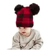 Kulkapslar vinter ull förälder-barn stickad hatt gitter mamma baby jul varma basebollkläder män trevlig topp