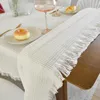 Blankets Multifunctional Blanket European Pastoral Cotton Tablecloth Camping White Practical Sofa Towel Tassel Couch Towels Home