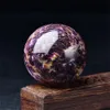 Пурпурная единорога Каменная сфера хрустальный шар Рейки Заживающий медитация с подставкой