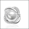 Stud 925 Sterling Sier Mujer Joyería de moda Crystal Zircon Pearl Flower Retro Pendientes Drop Delivery 2022 Pendiente Dh2Pv