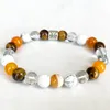 Strand MG1699 Womens Gemini Zodiac Bracelet 8 mm laranja ágata tigre olho uivo de cristal de cristal pulso mala jóias de pedras preciosas naturais