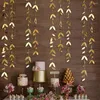 Decorazione per feste 13 Ft Specchio Oro Foglia di carta Ghirlande Foglie Decorazioni per stelle filanti Appese per compleanno Baby Shower Matrimonio Decorazioni natalizie