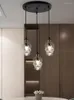 Lampes suspendues lumières rétro nordique créatif industriel vent verre crâne lustre allée escalier décoration barre lampe