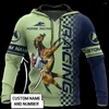 Bluzy męskie 2022 Autumn Hoodie Horse Racing 3D Printing Męs