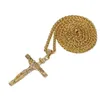 Hanger kettingen gouden zilveren ketting ketting voor mannen Jezus stuk trendy 18k vergulde roestvrij staal inri crucifix kruis sieraden a56