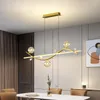 Lâmpadas pendentes da sala de jantar Luzes de luxo nórdico Lâmpada de vida criativa designer minimalista moderno Starry Sky teto bar mesa