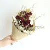 Fleurs décoratives 1 bouquet de fleurs séchées naturelles Bouquet de gypsophile amoureux de l'herbe préservée Rose cadeau de fête de mariage décoration de la maison
