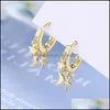 Hoop Huggie 925 Sterling Sier New Woman Fashion Jewelry Simple Star Moon Cross Golden Earrings Drop Delivery 2022 Earring Dhyta