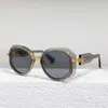 Sunglasses 2022 Top Gold Metal With Translucent Tinted Acetate Weird Frame Women Trim Gradient Lens Fashion