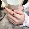 Cluster Rings YUN RUO Arrival INS X Shape Cross Ring Rose Gold Color Fashion Titanium Steel Jewelry Wedding Birthday Gift Woman Never Fade