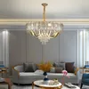 Lampy wiszące kryształowe lampa 2022 Proste postmodernistyczne salon amerykański retro siatka czerwona jadalnia sypialnia High-end żyrandol