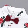 Zestawy ubrania dla dzieci chłopcy Zestaw ubrania letnie ubrania chłopca kwiat krawat krawat szorty 2pcs dżentelmen garnitur z tiel40