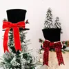 Decorazioni natalizie Tree Topper Plaid Top Hat Decorazione per la casa Ornamenti natalizi Year Party Treetop Decor Merry