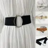 Belts For Women Black Simple Waist Casual Elastic Ladies Band Round Buckle Decoration Coat Sweater Fashion Dress Accessories