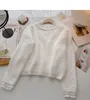 Women's Sweaters Winter Korean Style Temperament Loose Lace Edge Stand-up Collar Pullover Long-sleeved Mohair Sweater Women