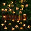 Strings 5M LED Solar Powered Honey Bee String Light Fairy Outdoor Lighting For Park Garden Fence Patio Holiday Lights