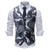 Men's Vests Men's Vest 2022 Chalecos Para Hombre Men Fashion Print Butterfly Casual Suit Dress Business Colete Masculino