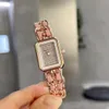 Premierowy projektant zegarek chamensów kwarc Enhanced Crystal Mirror 26x20 mm for woman cart oficjalny replika lady pisanie damskie damskie prezent 05