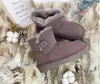 Designer Snow Boots Warm Mini U5854 Women Ankle Boot Classic Winter Fluffy Boots Sheepskin Cowskin ￤kta l￤derplyscht￶vlar