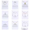 Pendant Necklaces Necklaces With Gift Card Circle Pearls Horseshoe Compass Lotus Flower Pendants Gold Sier Chain For Women Fashion J Dhwvt