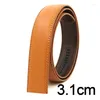 Billts Men's Leather Buckle 3.1cm -3.5cm Cowwhide Black Brown Blue White Business بدون خصم