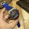 Wine Barrel Leisure Business Watch Rm11-04 Fully Automatic Mechanical Mei Gold Case Blue Tape