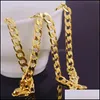 Chains Solid 14K Yellow Gold Mens Necklace Chain Birthday Valentine Gift Valuable 100% Real Gold Not Money.102 Q2 Drop Delivery 2022 Dhyyk