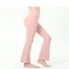 Femmes Yoga Pantalon évasé Groove Summer dames High Taist Slim Fit Belly Bell-Bottom Pantal