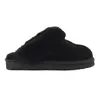 Män Kvinnor Vintertofflor Sliders Sandaler Designer Päls Sliders Slip-On Flip Flops Mode Kastanj Svart Grå Håll värmen Tjock botten Herr Slider Slide Sandal Revor