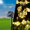 Strings 100LED Solar Crystal Ball LED Lamp Power String Fairy Lights Ghirlande Giardino Decorazioni natalizie per camera da letto all'aperto