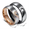 Wedding Rings 1Pair His & Hers Love Heart Promise Set Stainless Steel Couples Engagement Bands For Men Woman Drop R00110