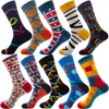 Men's Socks DOIAESKV 10 Pairs/lot Mens Happy Graffiti Animals Sea Food Men Combed Cotton Calcetines Largos Hombre Wholesales