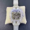 ميكانيكا رجالي فاخرة الساعات Wristwatch Barrel Barrel Business Watch RM56-02 Automatic Crystal Case White Glue Band Men