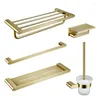 Bath Accessory Set Luxury Brushed Gold Bathroom Accessories Dish Soap SUS304 Stainless Steel Toilet Brush Holder Wall Towel Bar Hardware