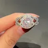 Clusterringe 18 Karat Weißgold Ring für Frauen Natürliche 2 Diamanten mit Schmuck Anillos de Bizuteria Mujer Edelsteinbox