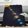 Blankets Outer Space Cartoon Kids Blanket Solar System Bed Cover Throw Bedspread Custom Boy Flannel Sheet