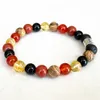 Strand MG1640 New Design Aries Zodiac Bracelet 8 MM Red Stone Carnelian Black Onyx Picture JasperWrist Mala Natural Gemstone Jewelry