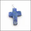 Charms New Fashion Mixed Colors Jewelry Natural Stone Handmade Cross Pendant Charms For Necklace Pendants 292 W2 Drop Delivery 2022 F Dhkoy