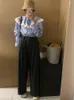 Kadın bluzları Korobov Fransız mizaç üst dantel ekleme uzun kollu gömlek vahşi şerit Kore moda blusas mujer de moda 2022