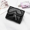 Coin Pocket for Female Mini Wallet Femmes en cuir Small Card Pack Femme Coin Purse Pourse Traided Court Style Zipper Designer6938612