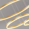 Hanger lampen modern 5 ronde ring led -lichten dimable voor slaapkamertafel dineren woonkamer kroonluchter hoepels decor lusters luminaires