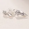 Серьги Sparkling Arrow Stud Women Girls 925 Серебряные свадебные ювелирные украшения с оригинальной коробкой для подруги Pandora Gift Set Set Factory Wholesale