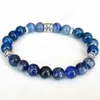 Strand MG1672 Pisceds zodíaco Bracelete para mulheres 8 mm Lapis Lazuli azul Aventurina Sodalite Energia Mala Jóias de pedras preciosas naturais