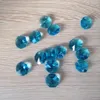 Chandelier Crystal Camal 20pcs Sapphire 14mm Octagonal Loose Beads Two Holes Prisms Lamp Parts Accessories Wedding Centerpiece