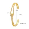 Bangle Wide for Women Gold Knotted Cuff Luxury Designer Accessory Hard Bracelets Christmas Gift Female Copper Elegant Wedding Gifts